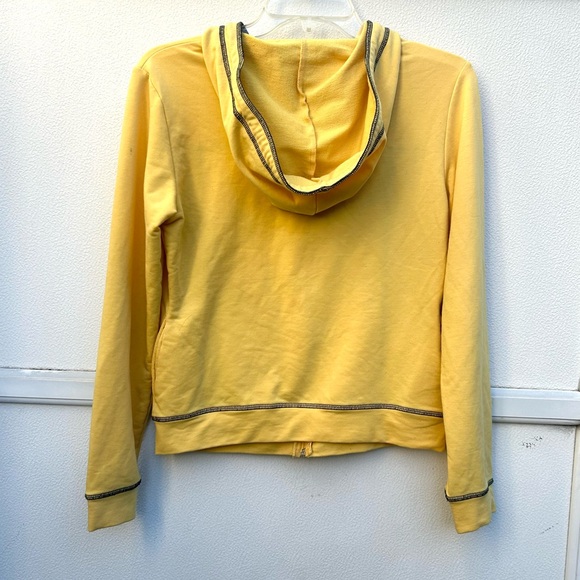 Baby Phat zip up hoodie WOMENS sz M yellow cotton blend authentic rhinestones - Picture 8 of 10